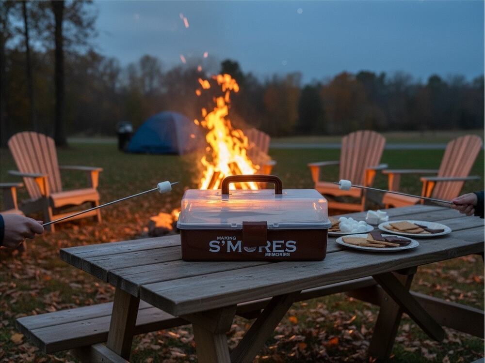 S’Mores Caddy.  Large s’mores caddy is a fun way to carry your S’mores goodies!
